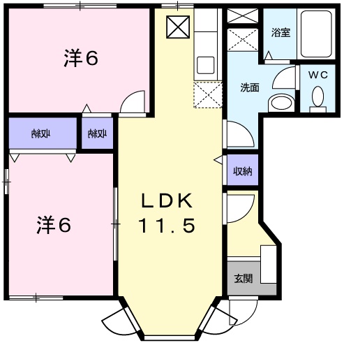 赤穂郡上郡町井上のアパートの間取り