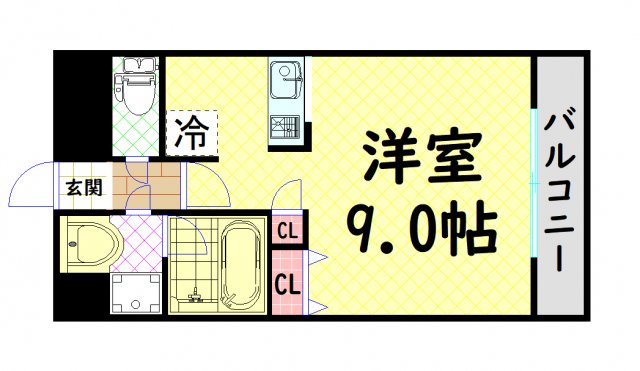 コーポYAHATAナンバ元町の間取り写真