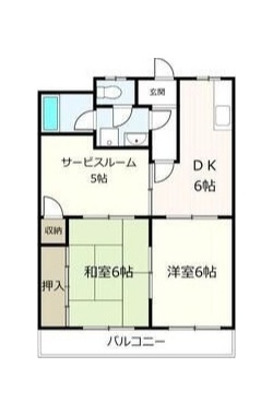 名鉄犬山線 西春駅 徒歩18分 2階建 築33年の間取り写真