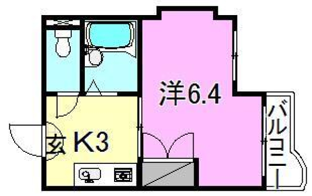 松山市山越のマンションの間取り