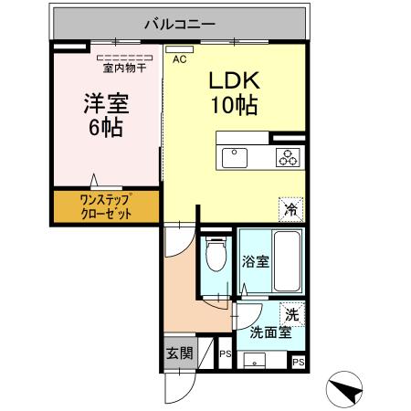 福山市大門町津之下のアパートの間取り