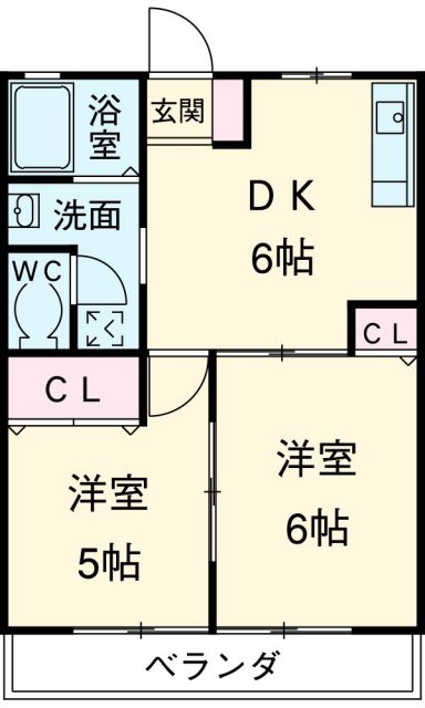 掛川市水垂のアパートの間取り