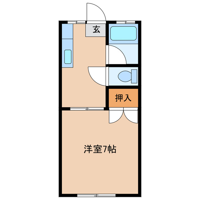 都城市上川東のアパートの間取り