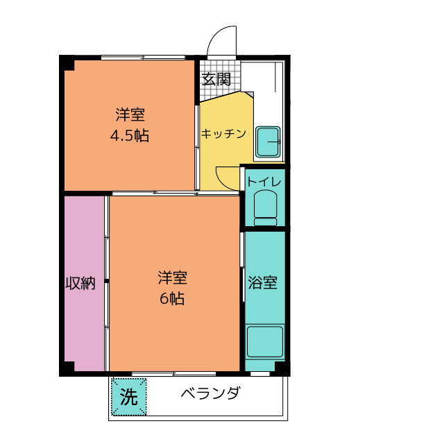 ビレッジハウス関　１号棟の間取り