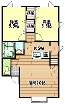 旭川市東光十条のアパートの間取り