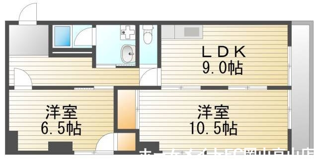 岡山市北区津倉町のマンションの間取り