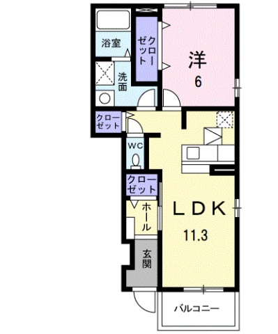 カーサ　ヴィータBの間取り