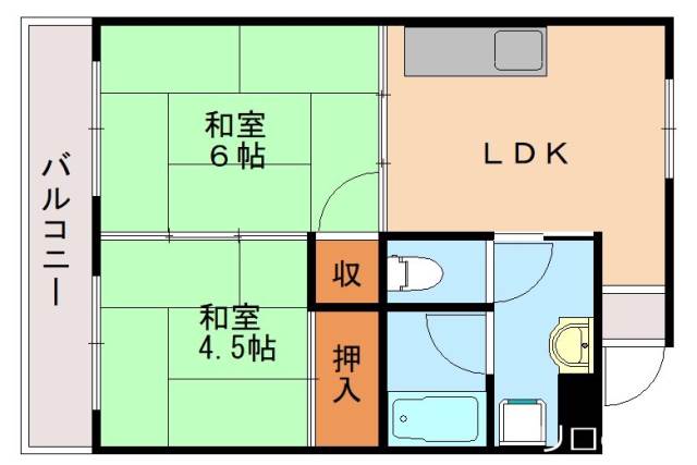 遠賀郡芦屋町正門町のアパートの間取り