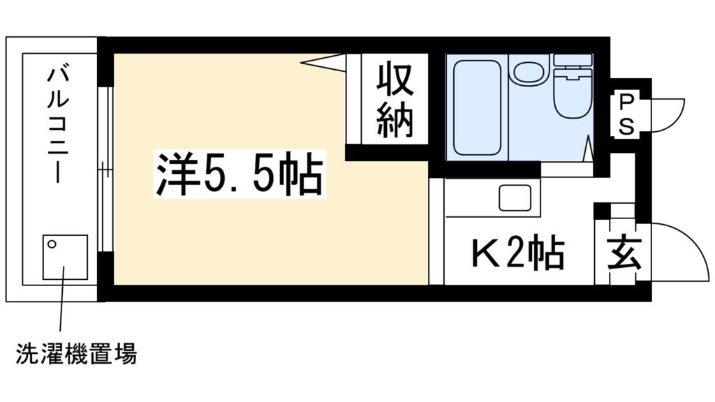 【京都市左京区高野竹屋町のマンションの間取り】