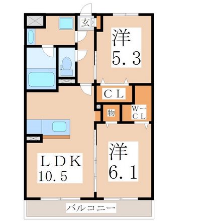 薩摩川内市矢倉町のマンションの間取り