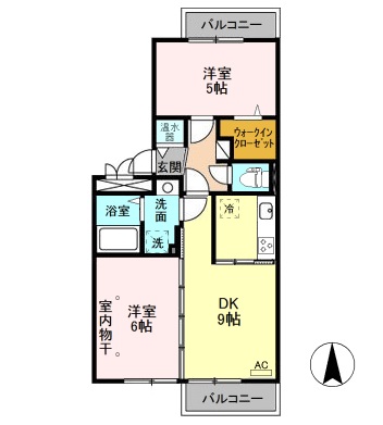 【五泉市駅前のアパートの間取り】