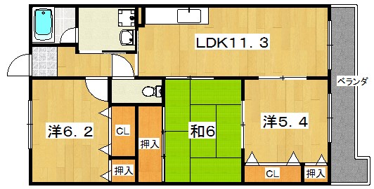 デイグラン枚方公園の間取り