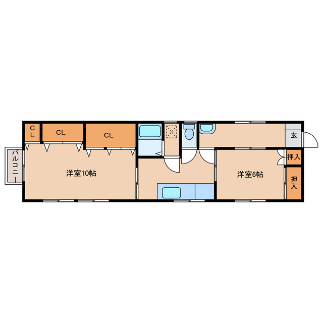 都城市立野町のアパートの間取り