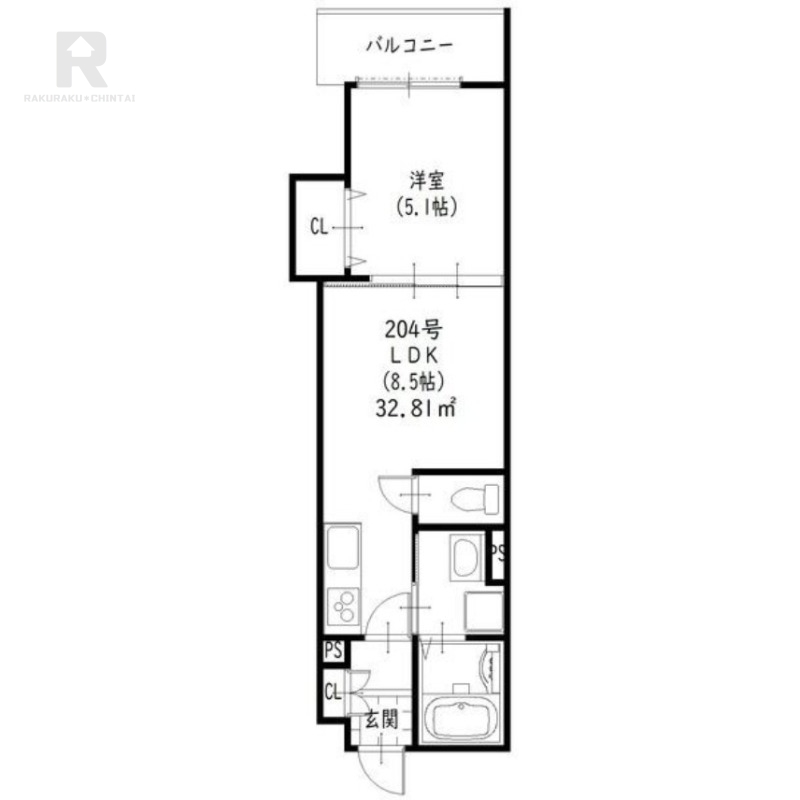 四條畷市中野のアパートの間取り