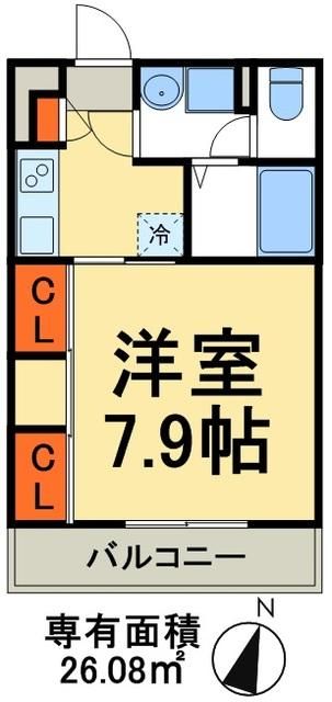 八潮市大字大原のアパートの間取り