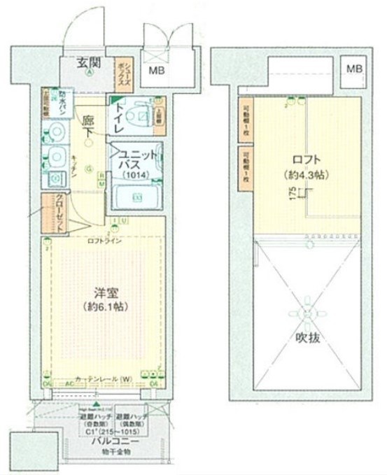 神戸市中央区脇浜町のマンションの間取り