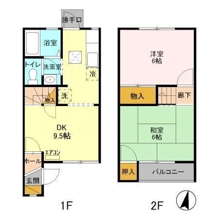 野田市山崎のアパートの間取り