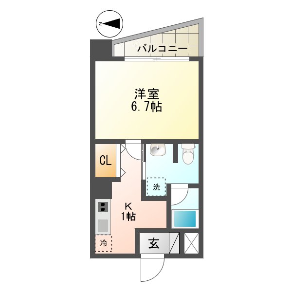 長崎市宝町のマンションの間取り