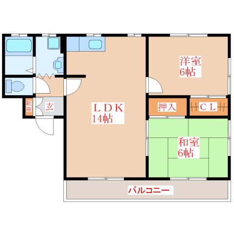 ランデックス21A棟の間取り