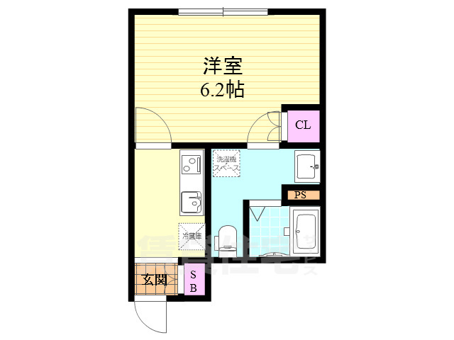 京都市右京区西院西今田町のマンションの間取り