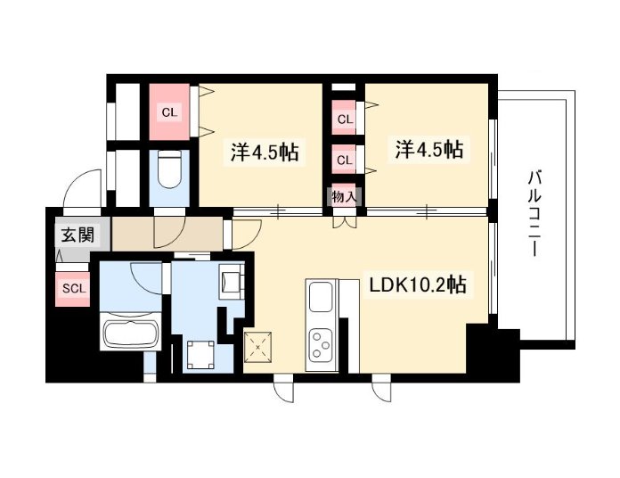 【プレサンスロジェ名古屋久屋大通公園の間取り】