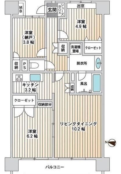 荒川区荒川のマンションの間取り