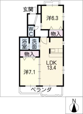 カーサ旭前の間取り