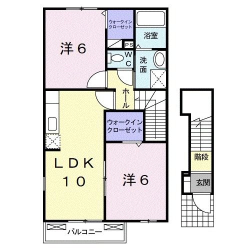 有田市港町のアパートの間取り