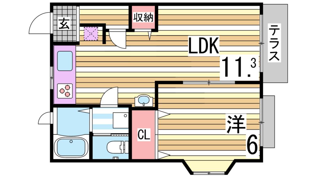 神戸市西区持子のマンションの間取り