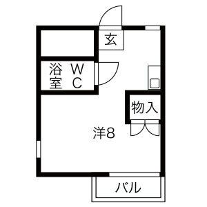 長久手市岩作向田のアパートの間取り