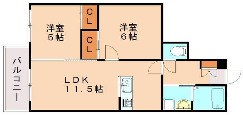 【飯塚市柏の森のマンションの間取り】