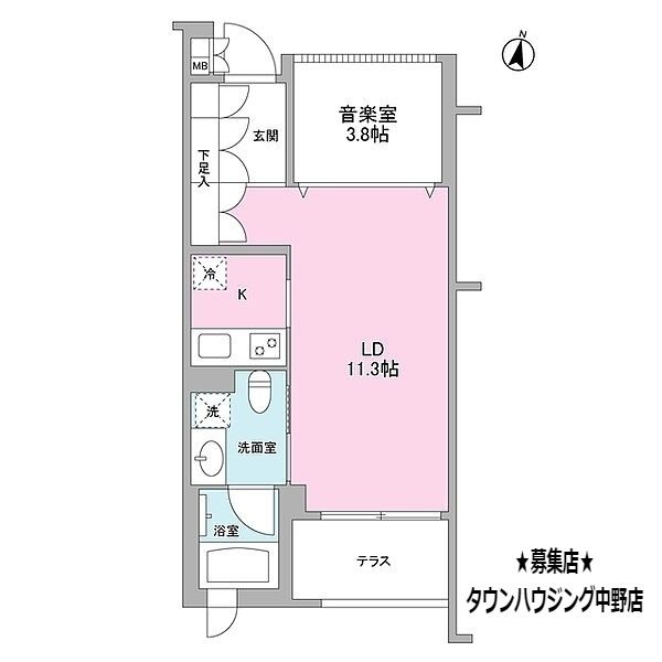 中野区沼袋のマンションの間取り