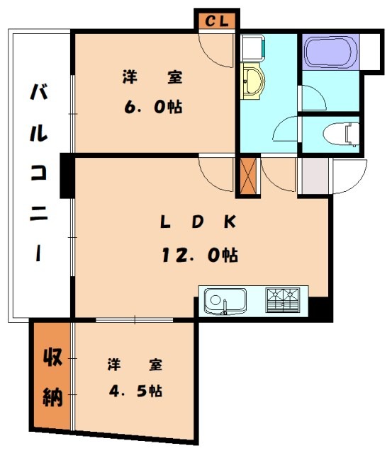 宗像市田熊のマンションの間取り