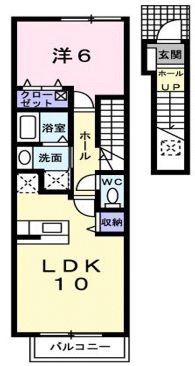 福山市御幸町大字下岩成のアパートの間取り