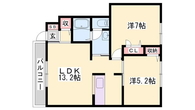 クレール・メゾン　Ａ棟の間取り