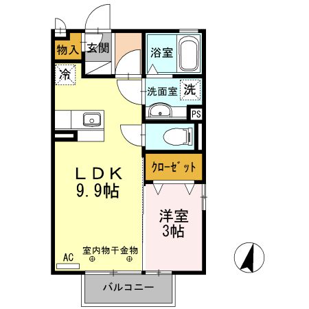 静岡県富士宮市東阿幸地（アパート）の賃貸物件の間取り