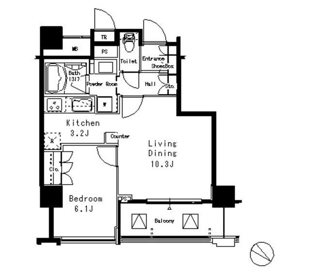 目黒区目黒のマンションの間取り
