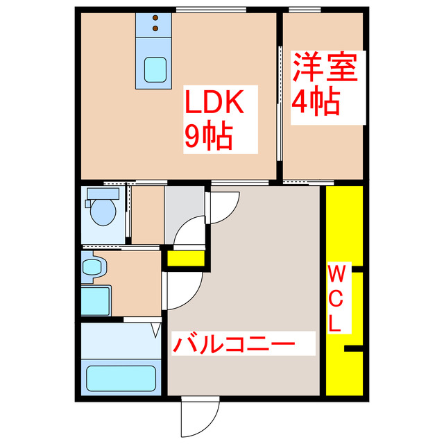霧島市隼人町小田のアパートの間取り
