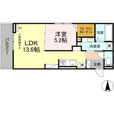 D-ROOM茜部中島 A棟の間取り写真