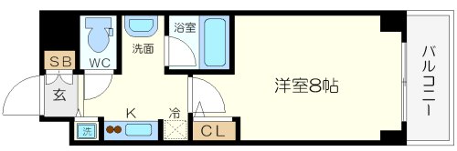 QCフラット北堀江の間取り写真