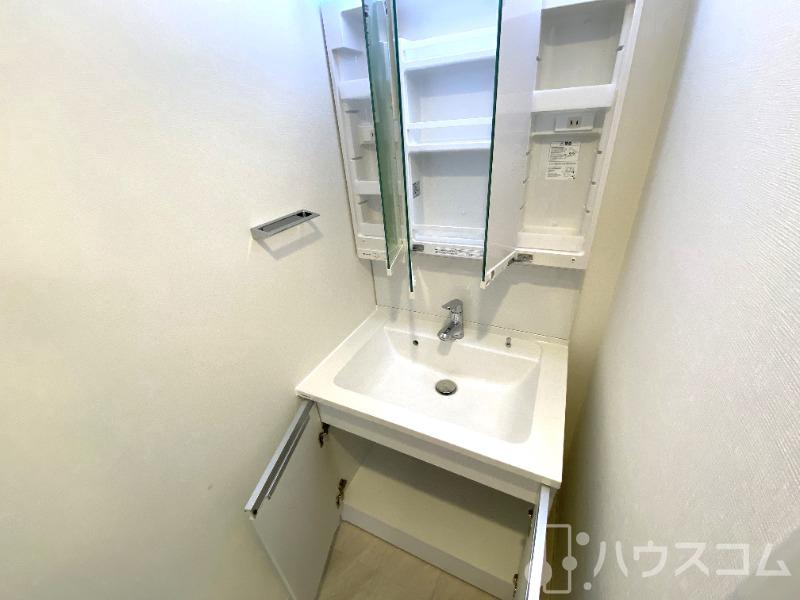 洗面設備　外出から帰ったらうがい・手洗いを。