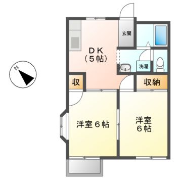東急田園都市線 溝の口駅 徒歩9分 2階建 築36年の間取り写真