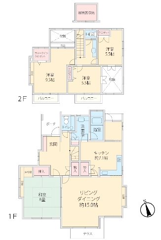 佐倉市宮ノ台2丁目7ー13戸建の間取り写真