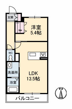 丸亀市金倉町のマンションの間取り