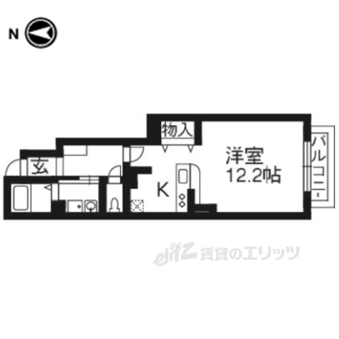 宇治市莵道のアパートの間取り