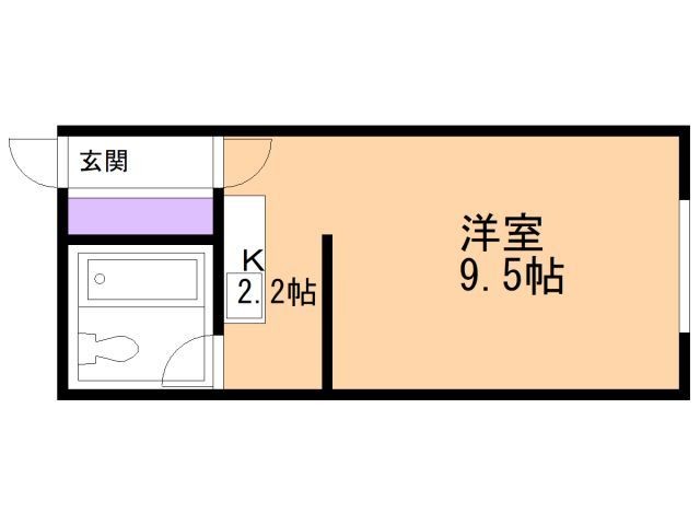 函館市大森町のアパートの間取り