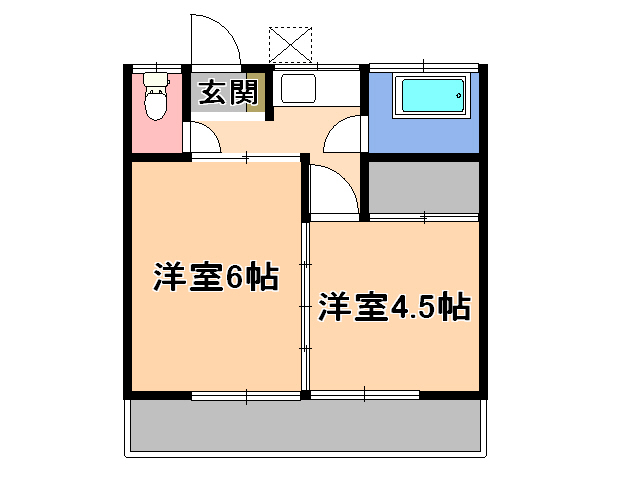 宇都宮市小幡のアパートの間取り