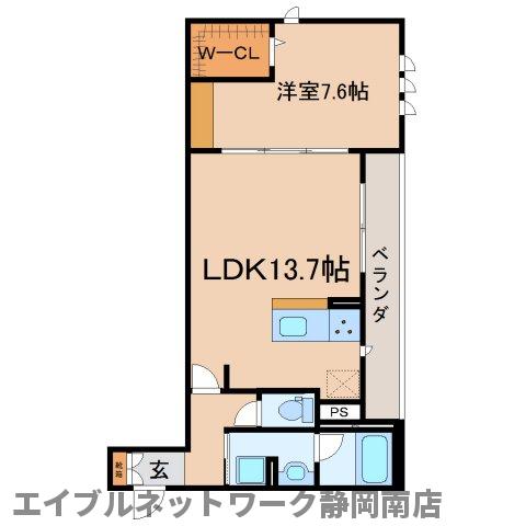 静岡市駿河区大和のマンションの間取り