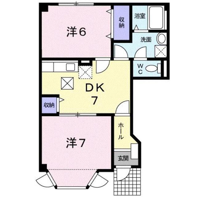 熊本市南区御幸西のアパートの間取り