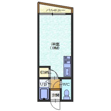 北海道函館市梁川町（マンション）の賃貸物件の間取り